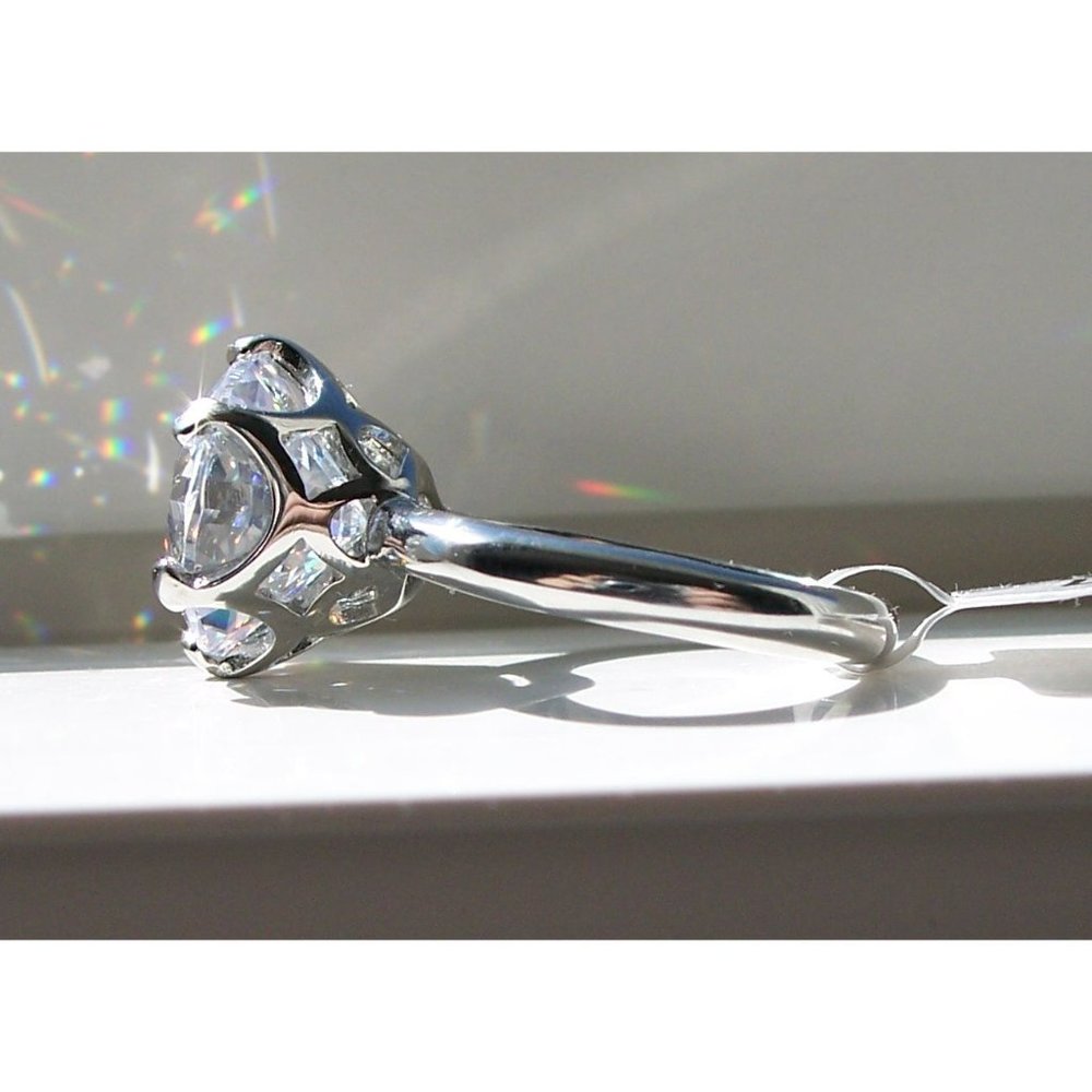 Solitaire Round Cut Cubic Zirconia Ring 6.84 Carat Stainless Steel - Picture 12 of 16